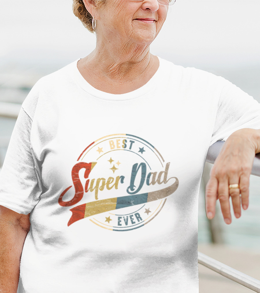 Best Super Dad Ever Retro Father's Day Daddy T-Shirt