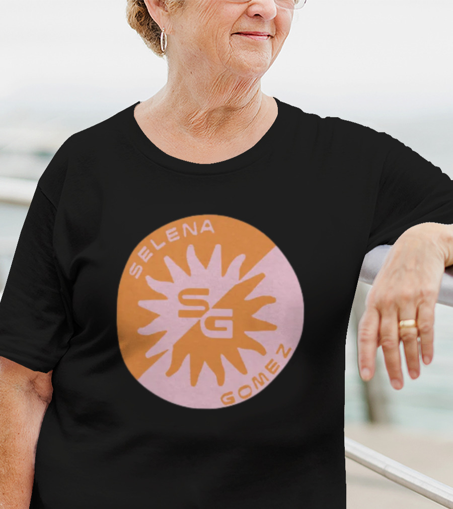 Selena Gomez SG Sunset Logo Circle Orange Pink T-Shirt