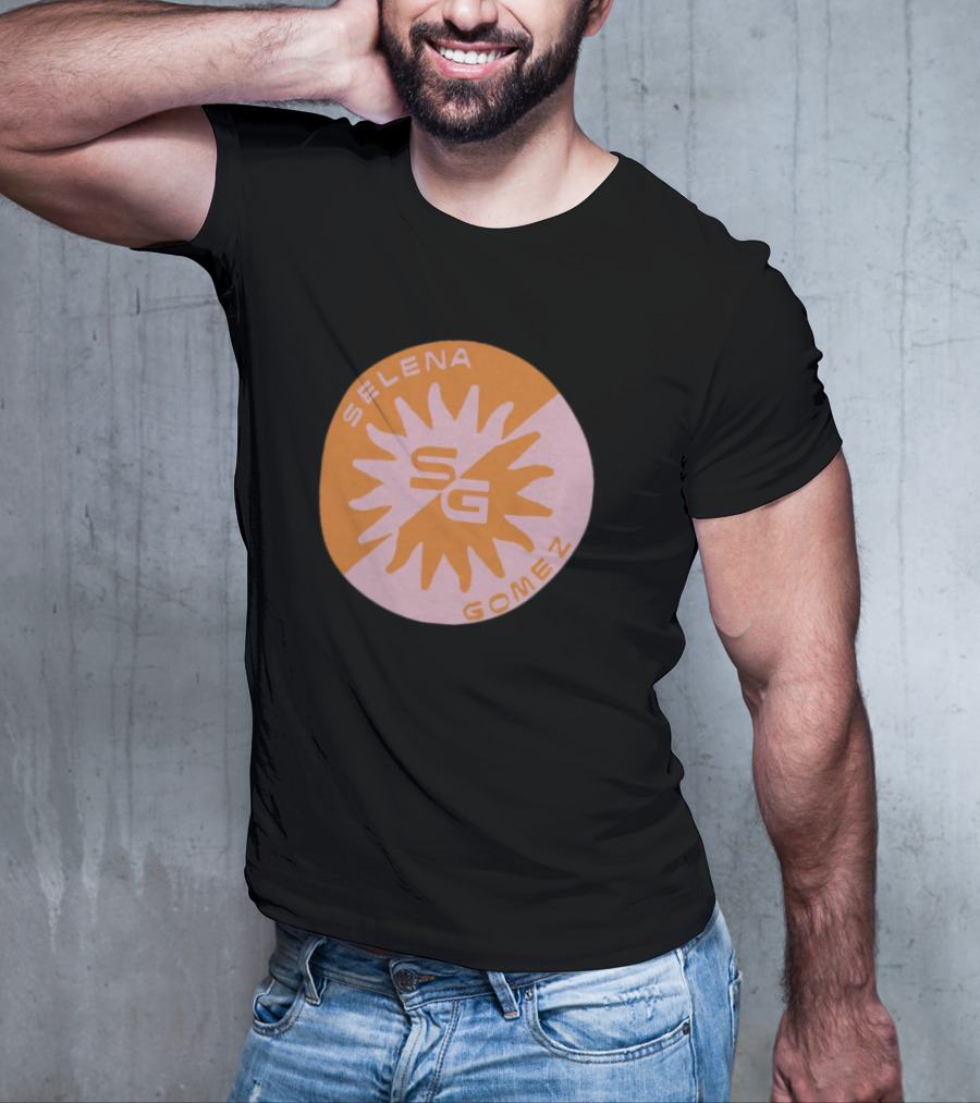 Selena Gomez SG Sunset Logo Circle Orange Pink T-Shirt
