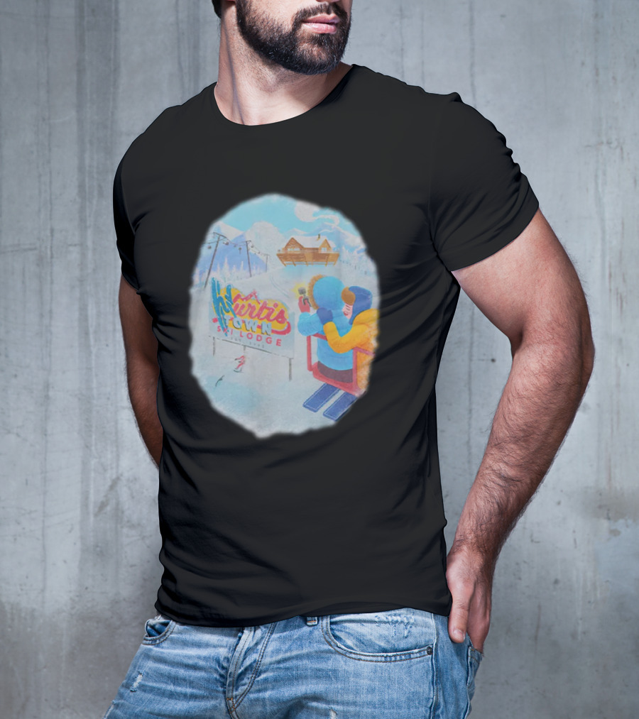 Kurtis Conner Merch Town Ski Lodge Scenic Winter T-Shirt