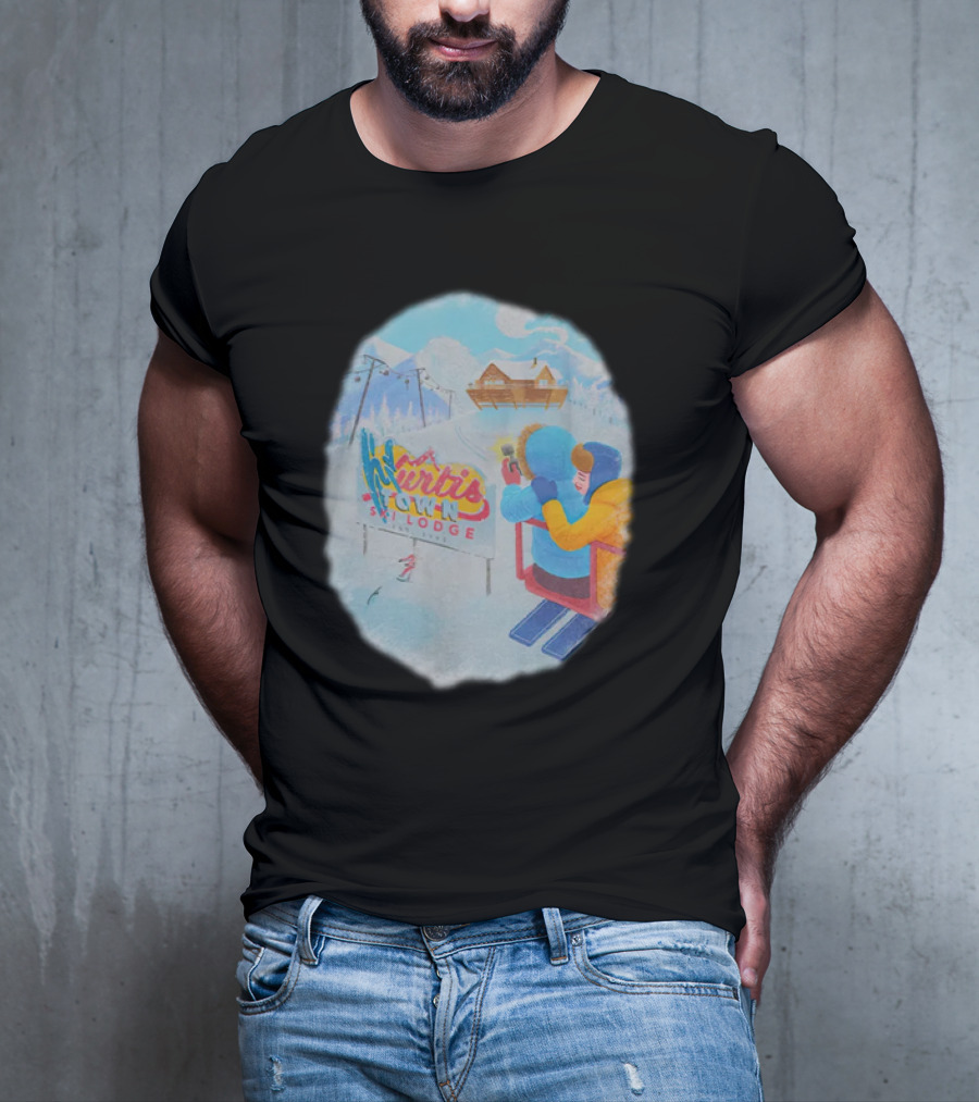 Kurtis Conner Merch Town Ski Lodge Scenic Winter T-Shirt