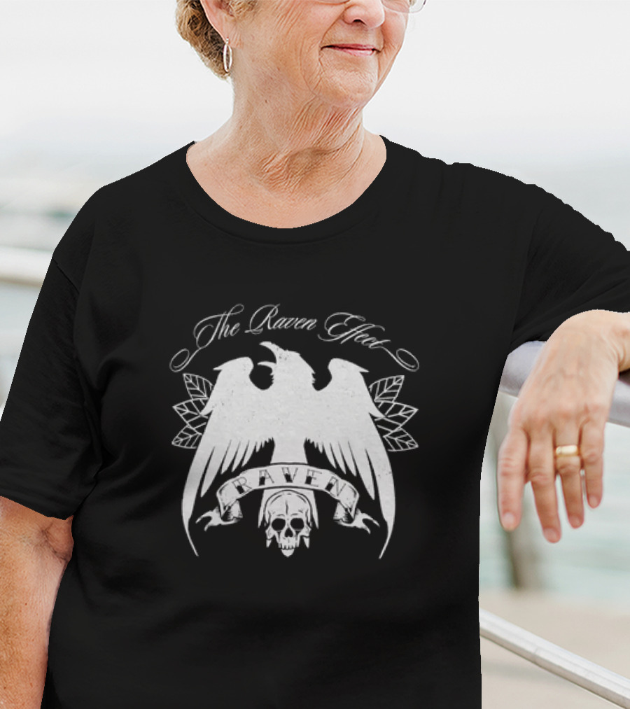 The Raven Effect Skull And Wings Emblem Raven T-Shirt
