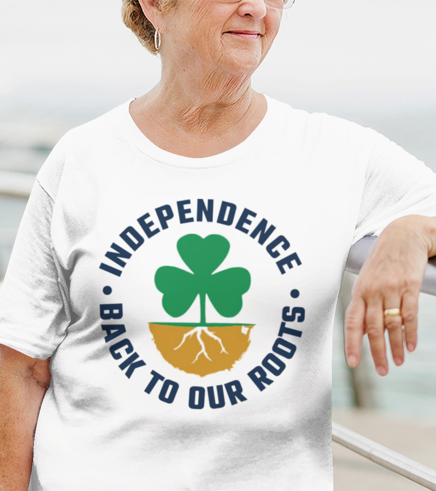 Independence Shamrock Emblem Back To Our Roots T-Shirt