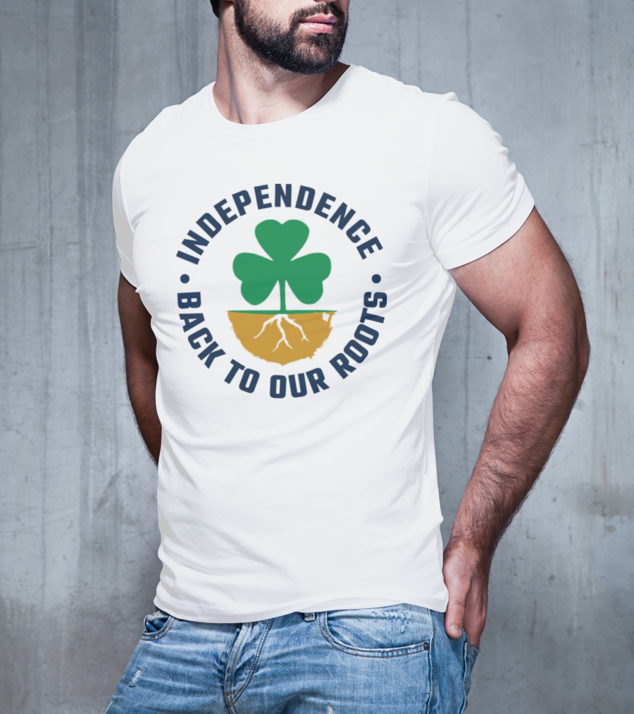 Independence Shamrock Emblem Back To Our Roots T-Shirt