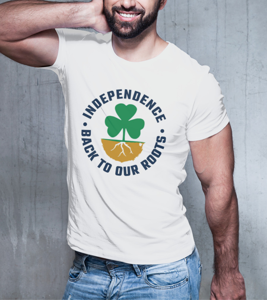 Independence Shamrock Emblem Back To Our Roots T-Shirt