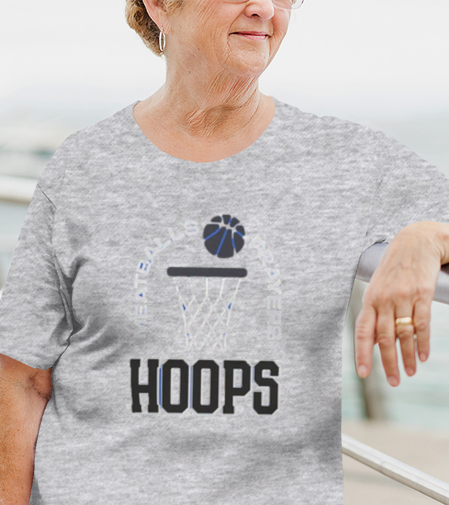 Meatballs Prayers Hoops Basketball Theme Association T-Shirt