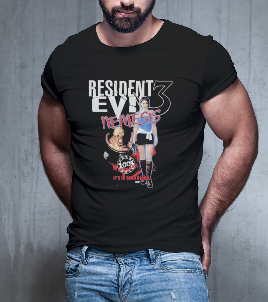 Resident Evil 3 Nemesis Pure 100% Evil It’s In Your Blood T-Shirt