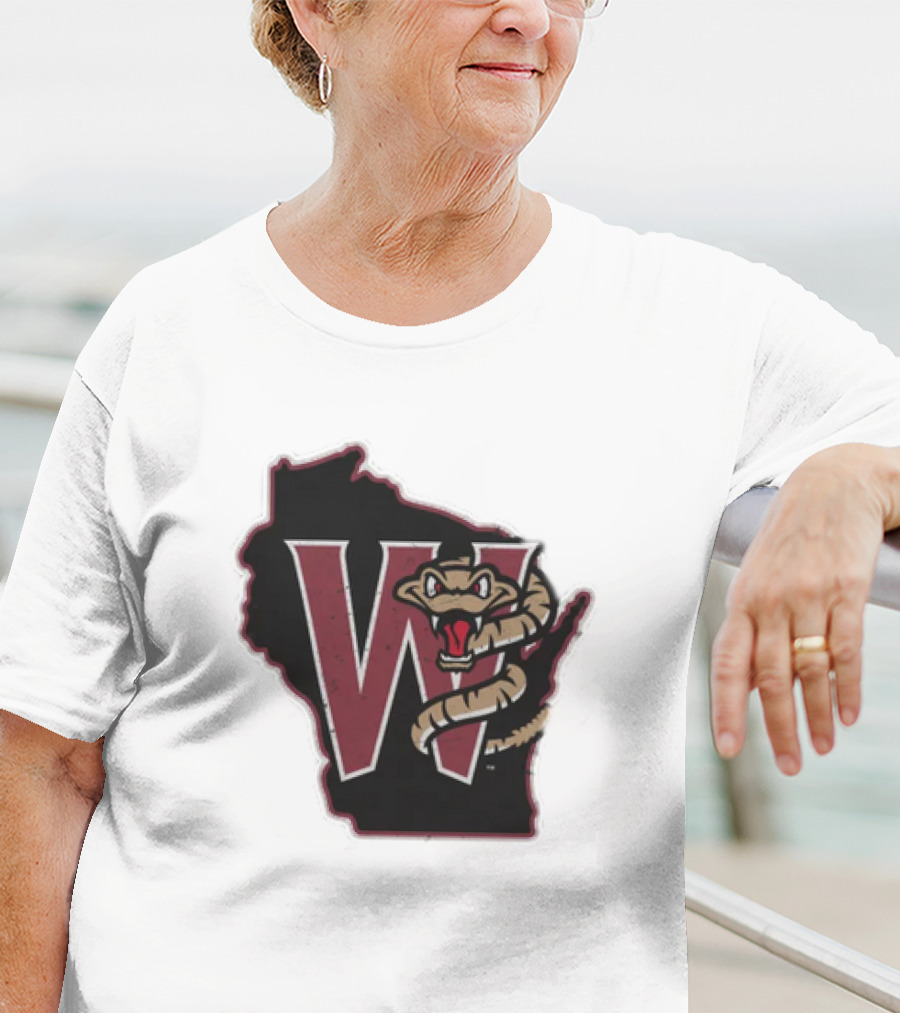 Black Timber Rattlers Wisconsin W Snake T-Shirt