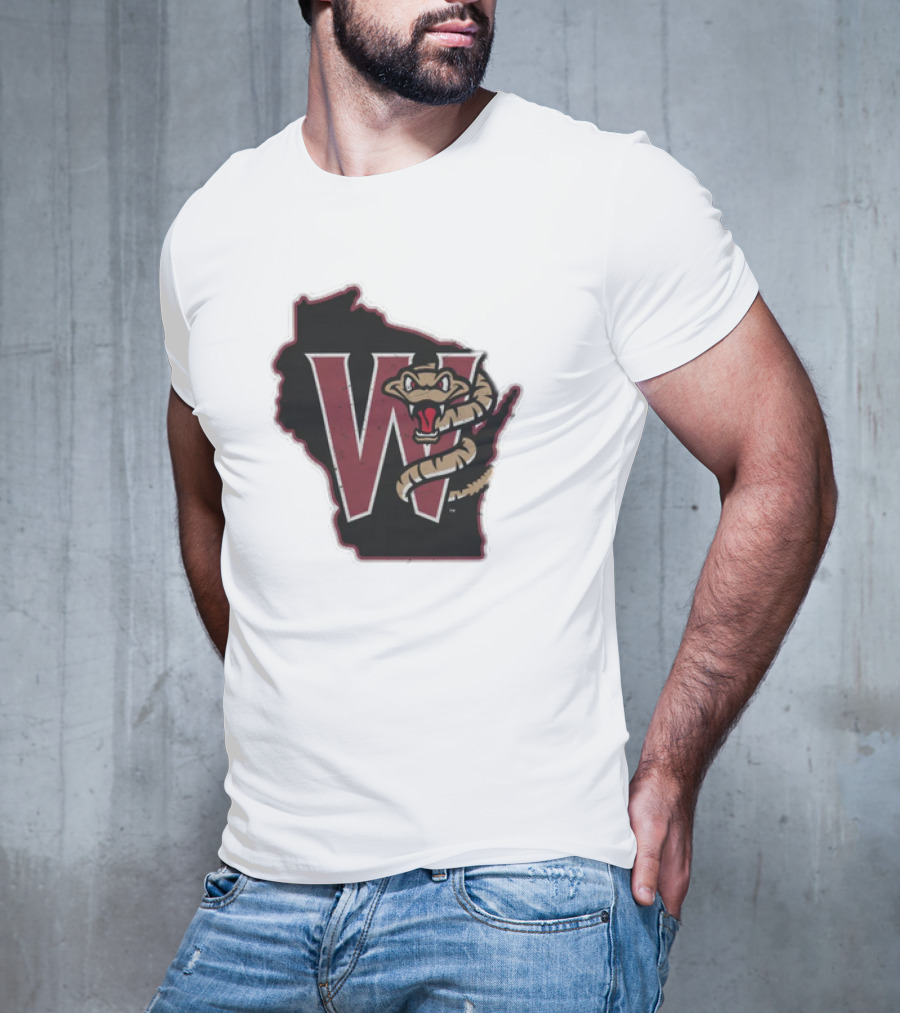 Black Timber Rattlers Wisconsin W Snake T-Shirt