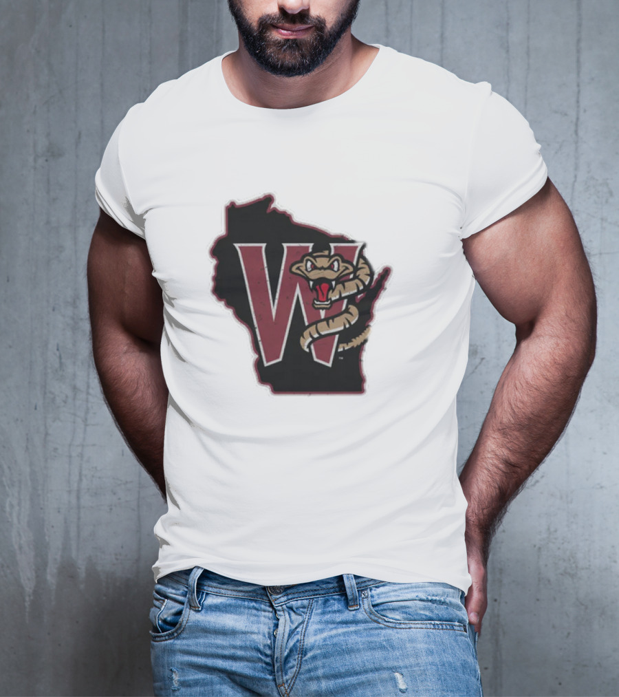 Black Timber Rattlers Wisconsin W Snake T-Shirt