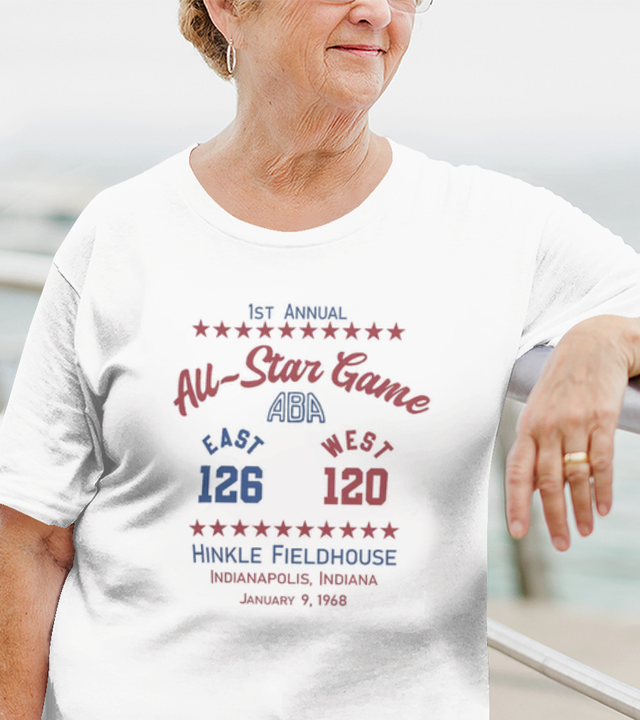 1st Annual ABA All-Star Game East 126 West 120 Hinkle Fieldhouse Indianapolis Indiana January 9 1968 T-Shirt