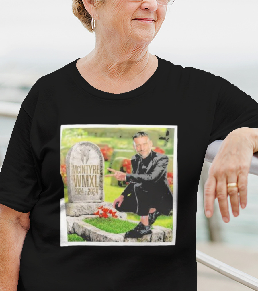 CM Punk Pointing At McIntyre WMXL Tombstone T-Shirt