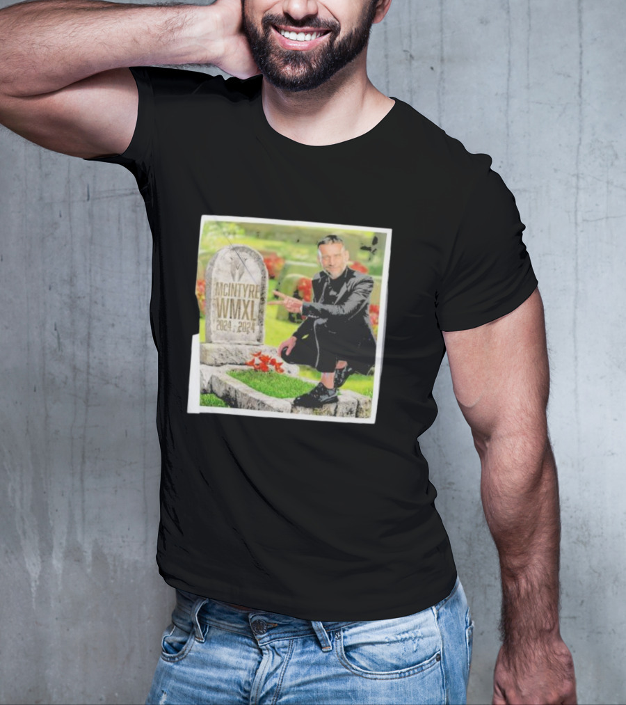 CM Punk Pointing At McIntyre WMXL Tombstone T-Shirt