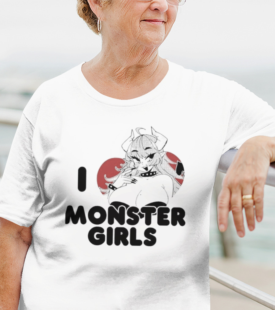 I Love Monster Girls Anime Aesthetic Horned Character T-Shirt