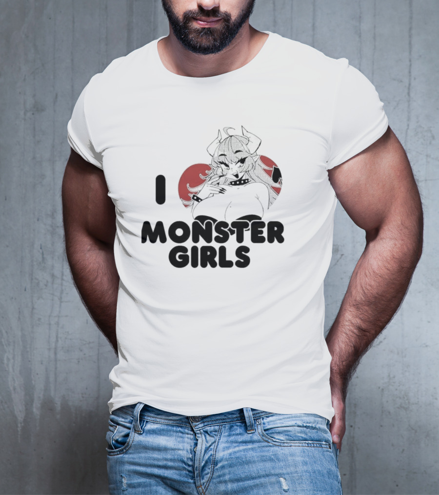 I Love Monster Girls Anime Aesthetic Horned Character T-Shirt