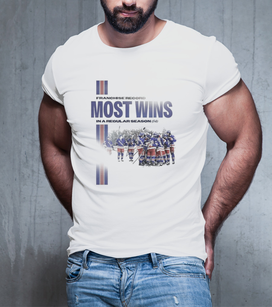 Franchise Record Most Wins In A Regular Season (54) New York Rangers T-Shirt