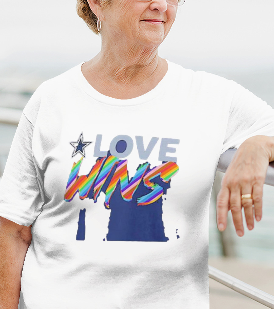 Dallas Cowboys Pride Love Wins Rainbow Star T-Shirt