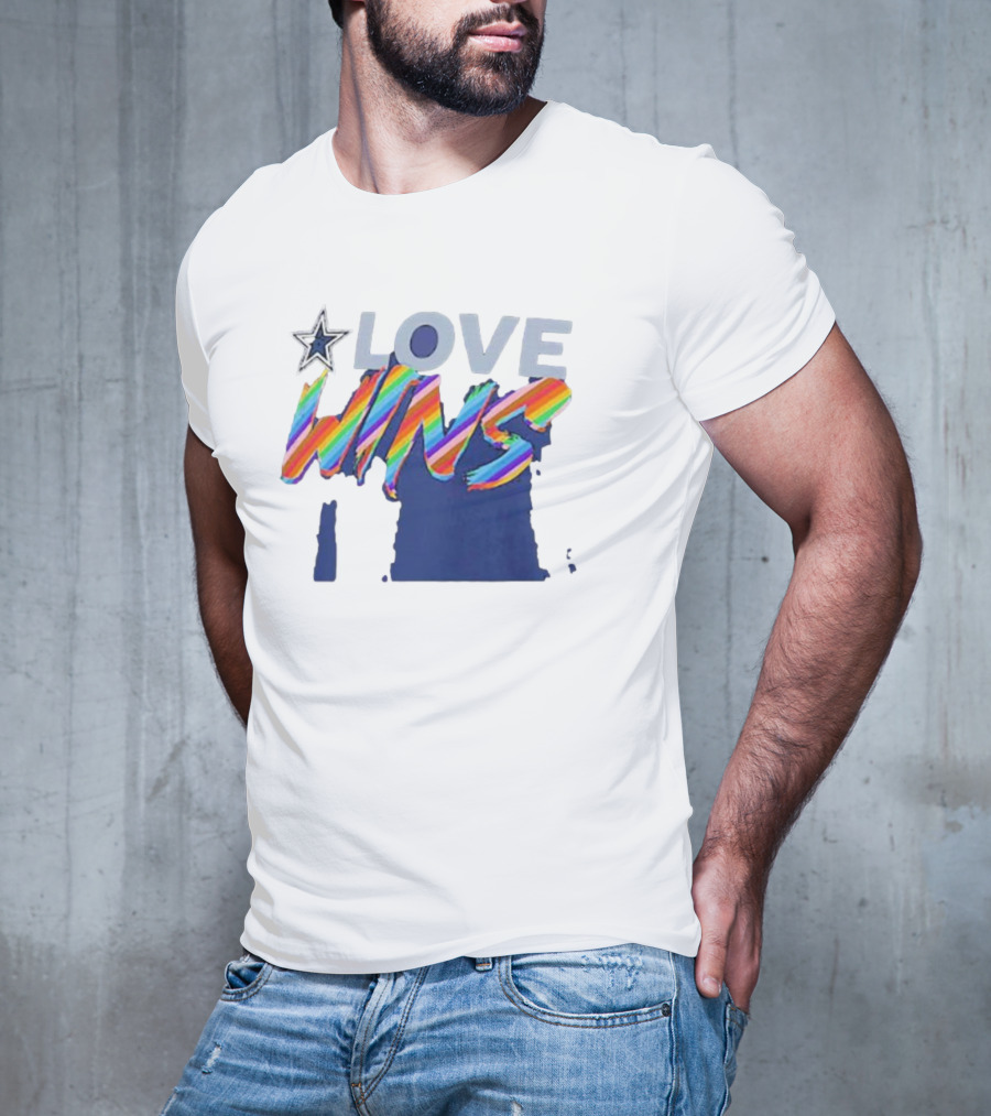 Dallas Cowboys Pride Love Wins Rainbow Star T-Shirt