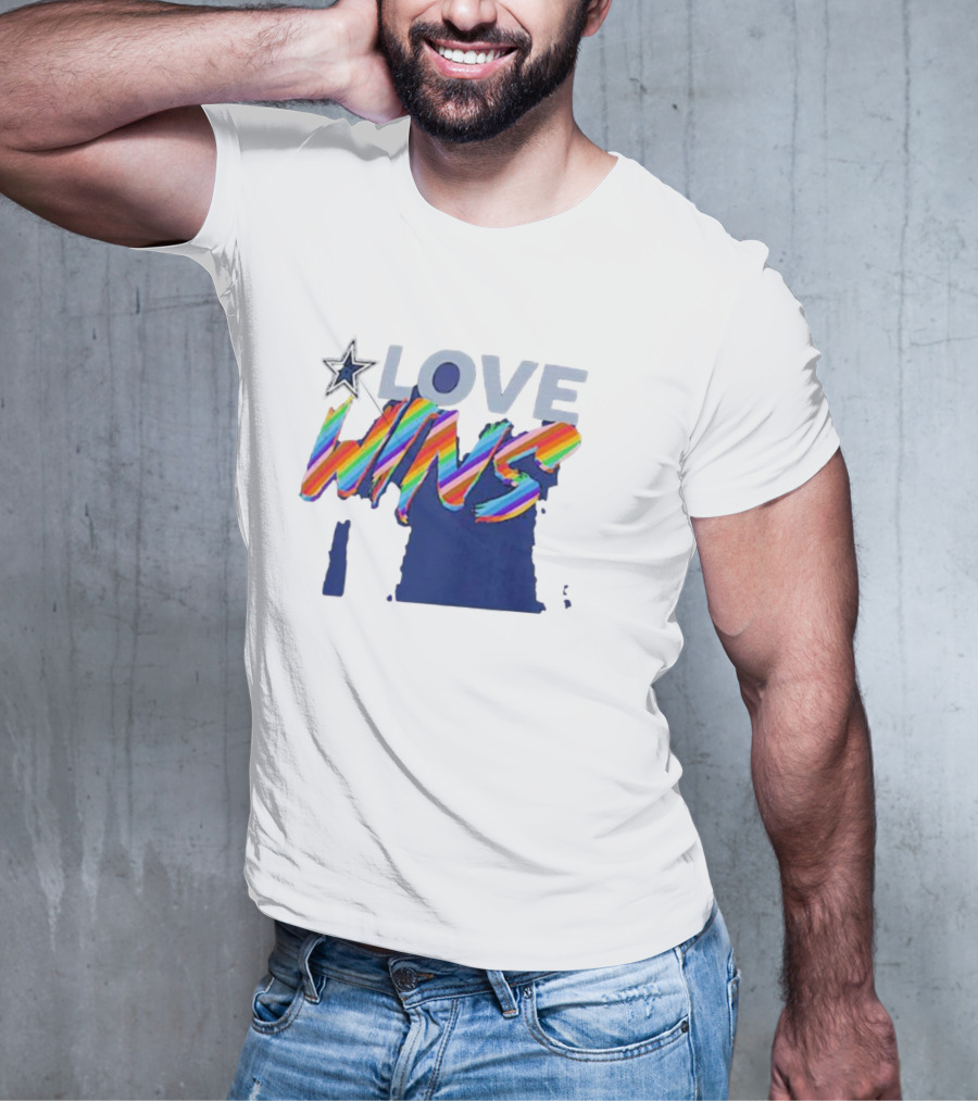 Dallas Cowboys Pride Love Wins Rainbow Star T-Shirt