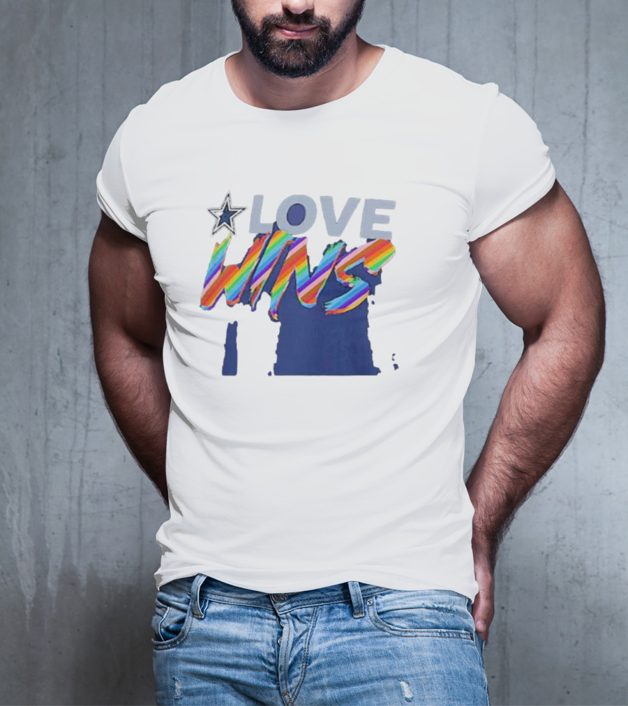Dallas Cowboys Pride Love Wins Rainbow Star T-Shirt