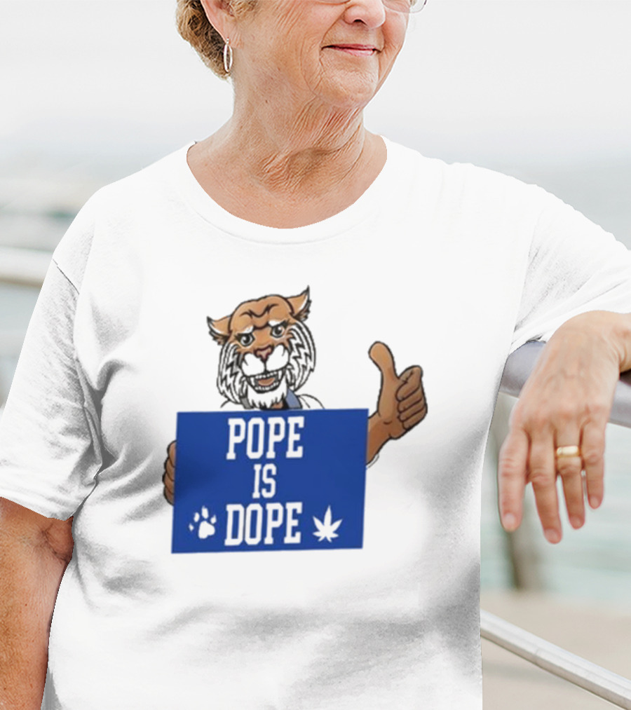 Pope Is Dope Kentucky Wildcat Thumbs Up Paw Leaf T-Shirt