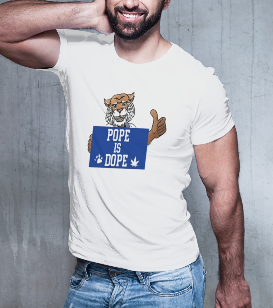 Pope Is Dope Kentucky Wildcat Thumbs Up Paw Leaf T-Shirt