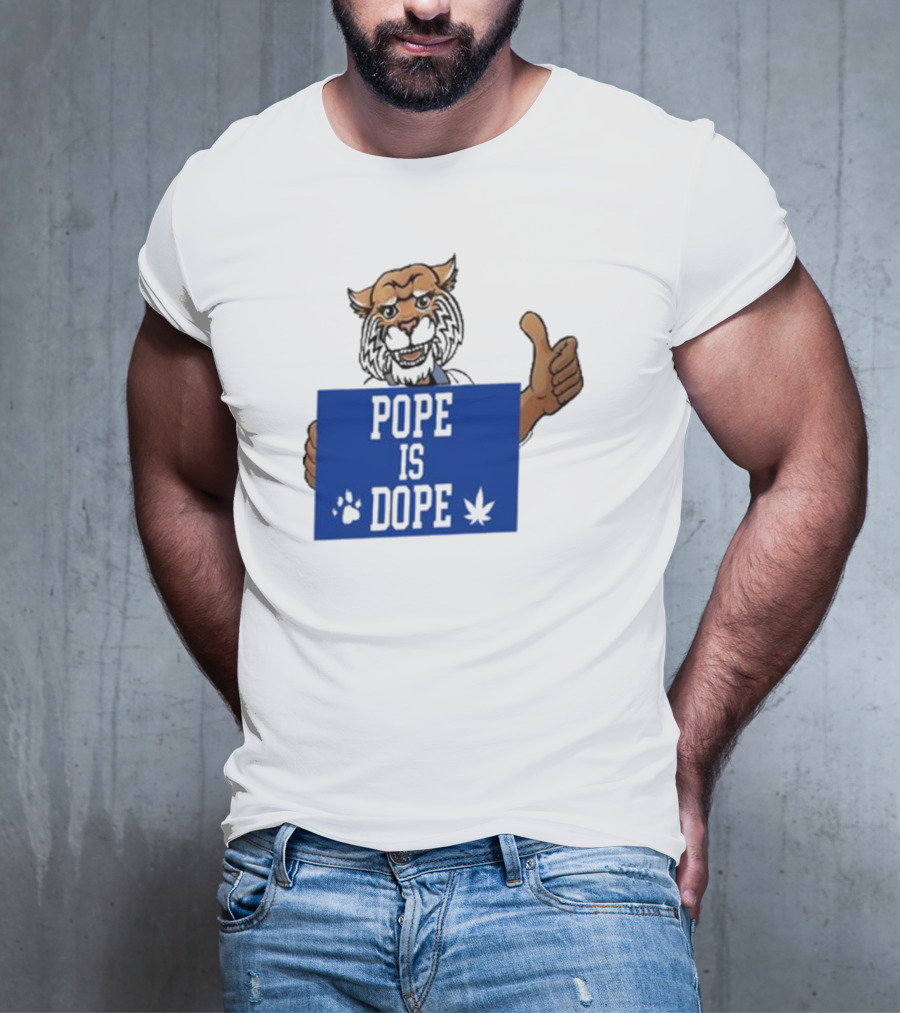 Pope Is Dope Kentucky Wildcat Thumbs Up Paw Leaf T-Shirt