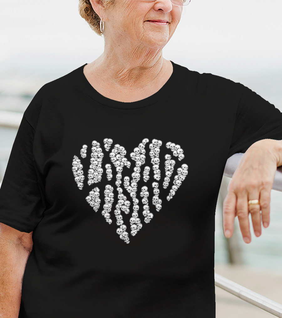 La Sad Odio La Sad New Skull Heart T-Shirt