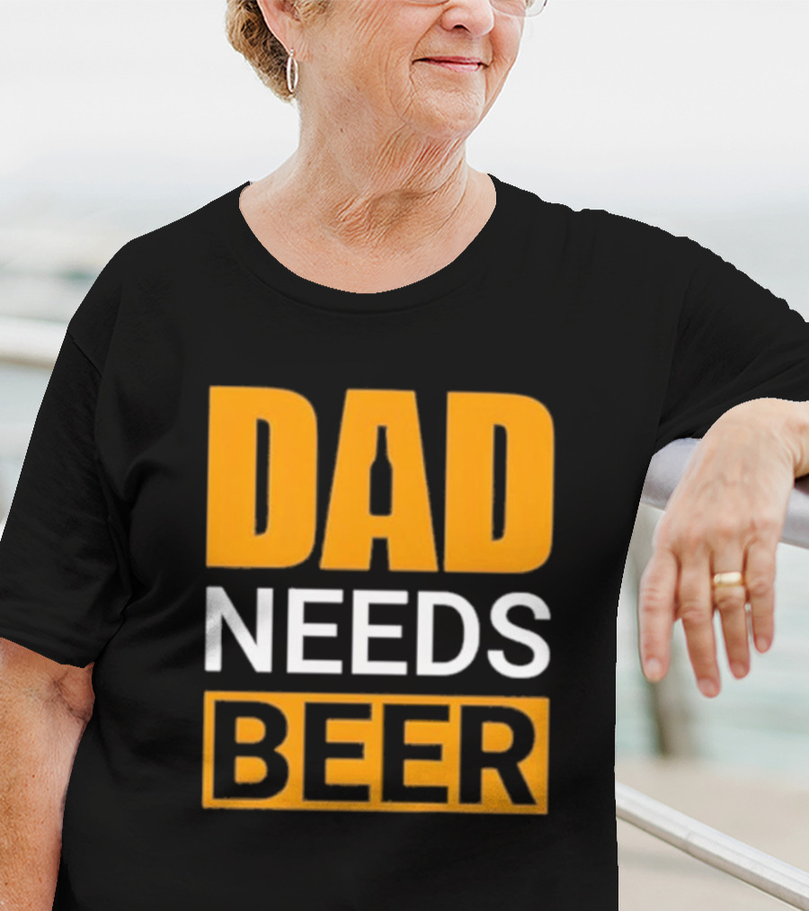DAD NEEDS BEER Iconic Classic T-Shirt