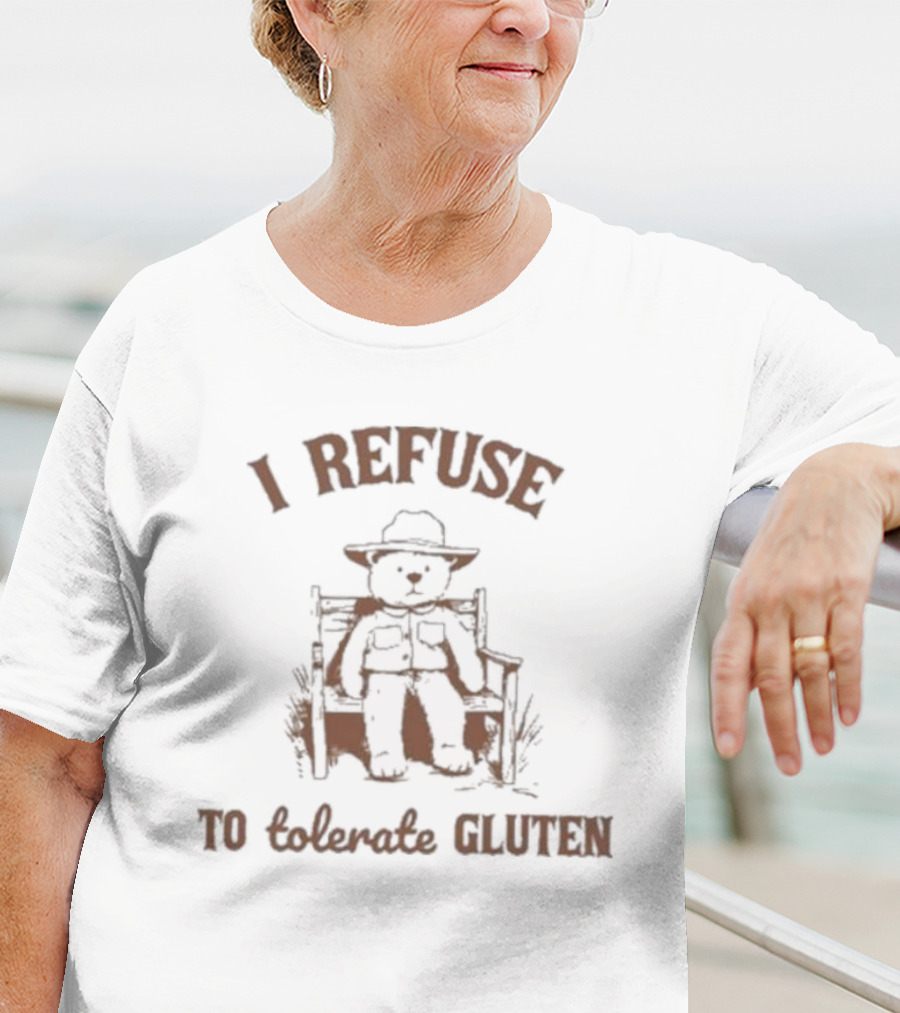 Oldschoolcult Teddy Bear I Refuse To Tolerate Gluten T-Shirt