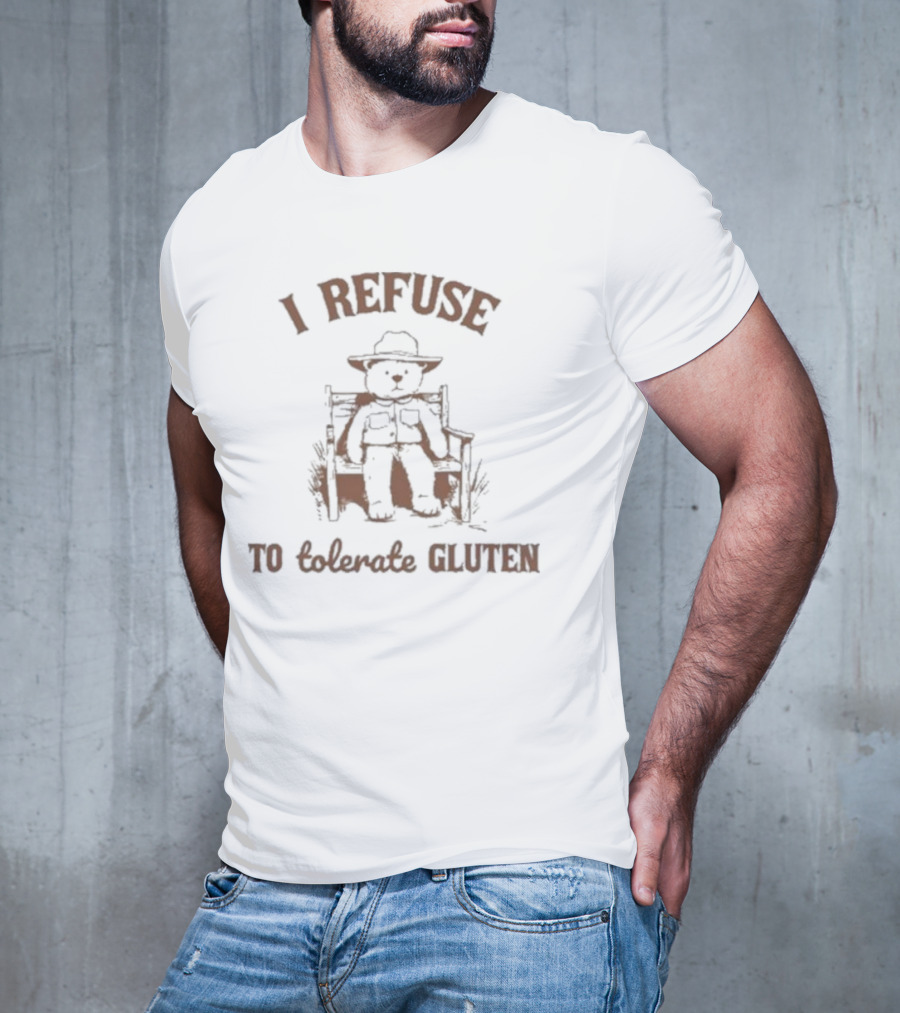 Oldschoolcult Teddy Bear I Refuse To Tolerate Gluten T-Shirt