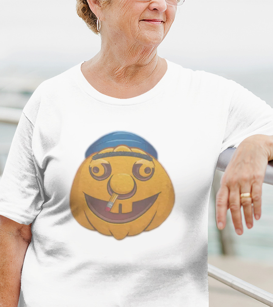SML Pumpkin With Blue Hat And Pencil T-Shirt