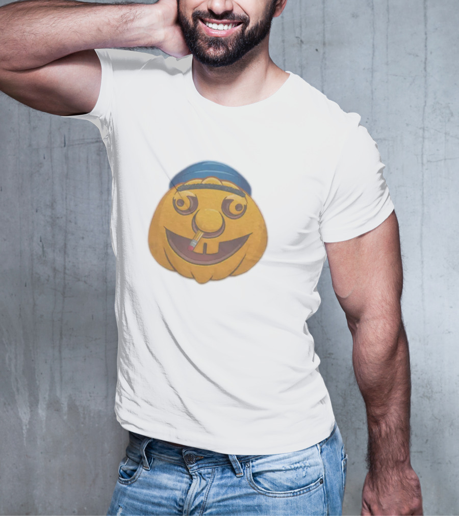 SML Pumpkin With Blue Hat And Pencil T-Shirt