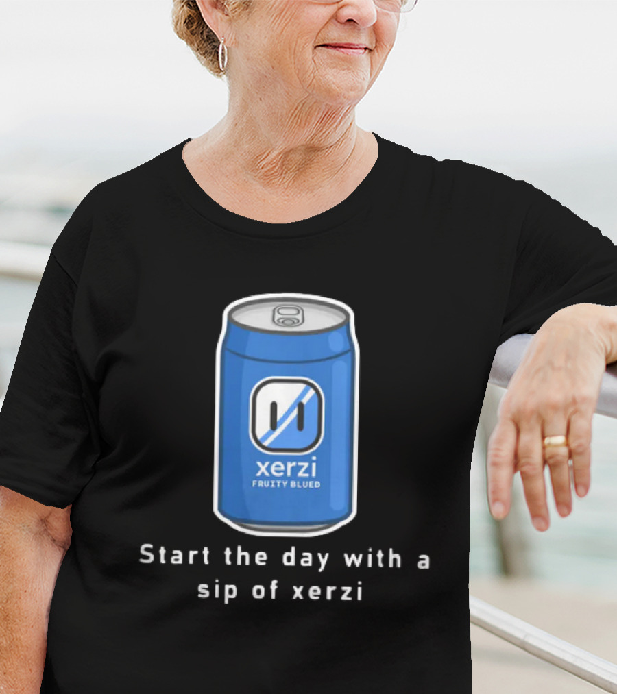 Start The Day With Xerilive Xerzi Fruity Blue Sip T-Shirt