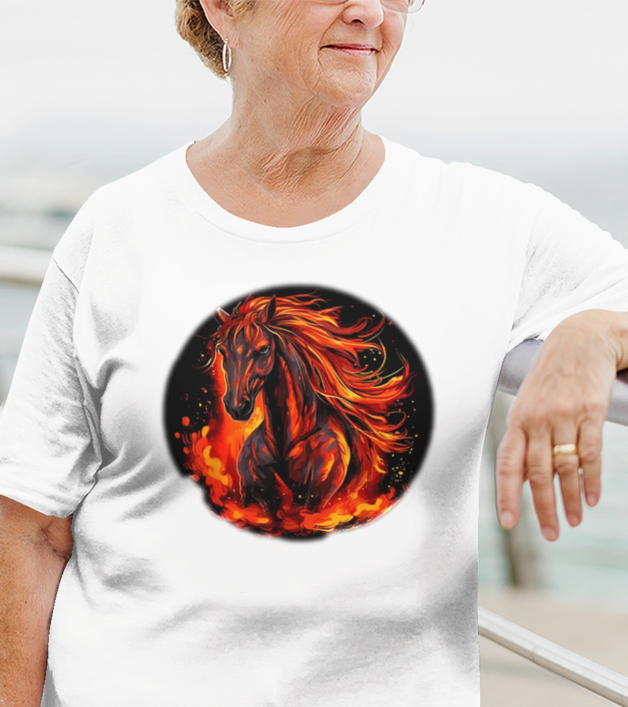 Funny Flaming Horse For Burning Flames Lovers T-Shirt