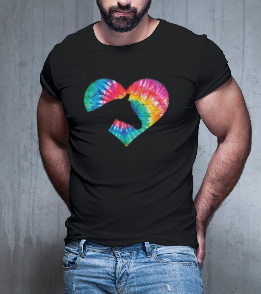 Tie-Dye Heart Horse Lover T-Shirt