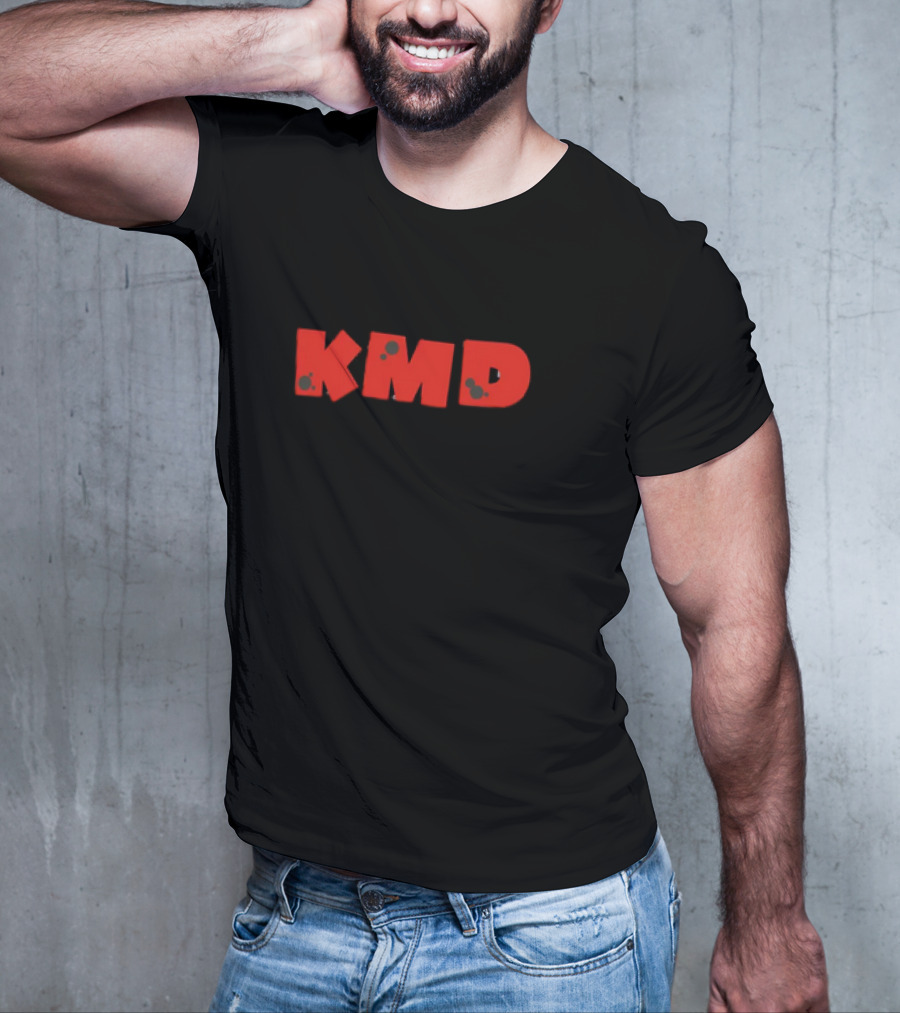 KMD Red Text With Paint Splatter Effect T-Shirt