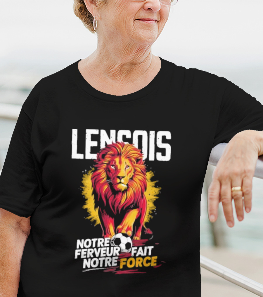 Lensois Notre Ferveur Fait Notre Force Lion And Soccer Ball Iconic T-Shirt