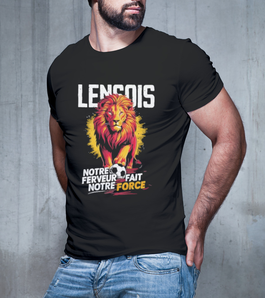 Lensois Notre Ferveur Fait Notre Force Lion And Soccer Ball Iconic T-Shirt