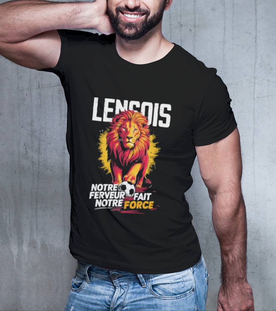 Lensois Notre Ferveur Fait Notre Force Lion And Soccer Ball Iconic T-Shirt