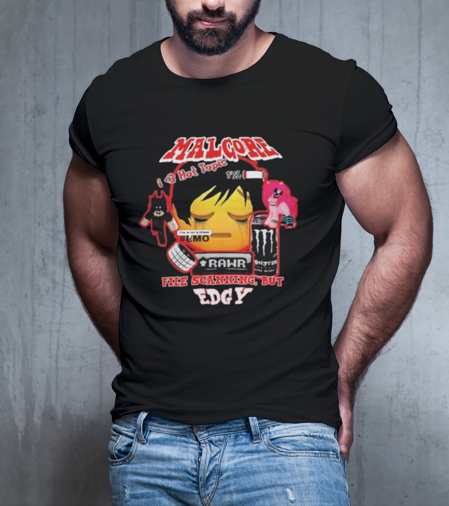 Malgore I Love Hot Topic Emo Rar Monster File Scanning Edgy T-Shirt