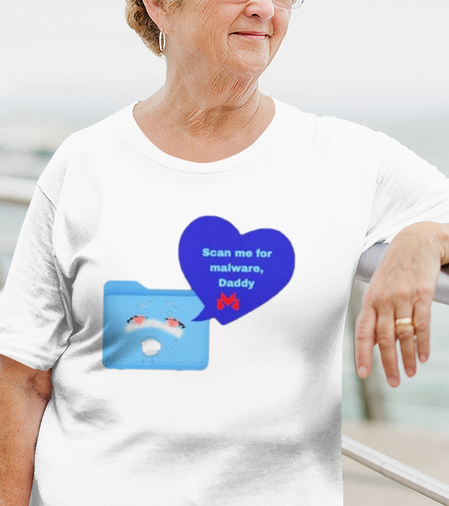 Scan Me Malcore Cute Crying Folder Scan Me For Malware Daddy Heart T-Shirt