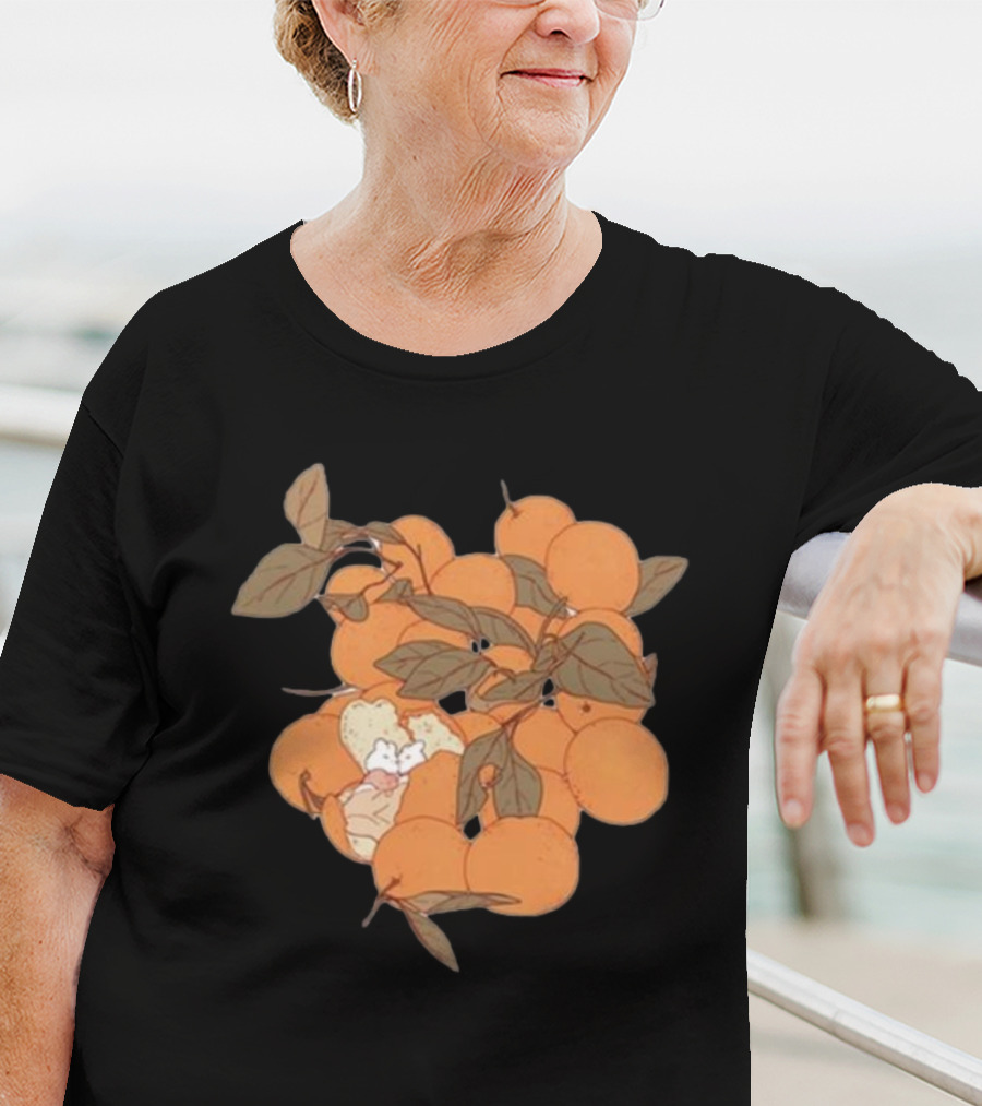 Sweet Citrus Delicate Orange Fruits With Leaves T-Shirt