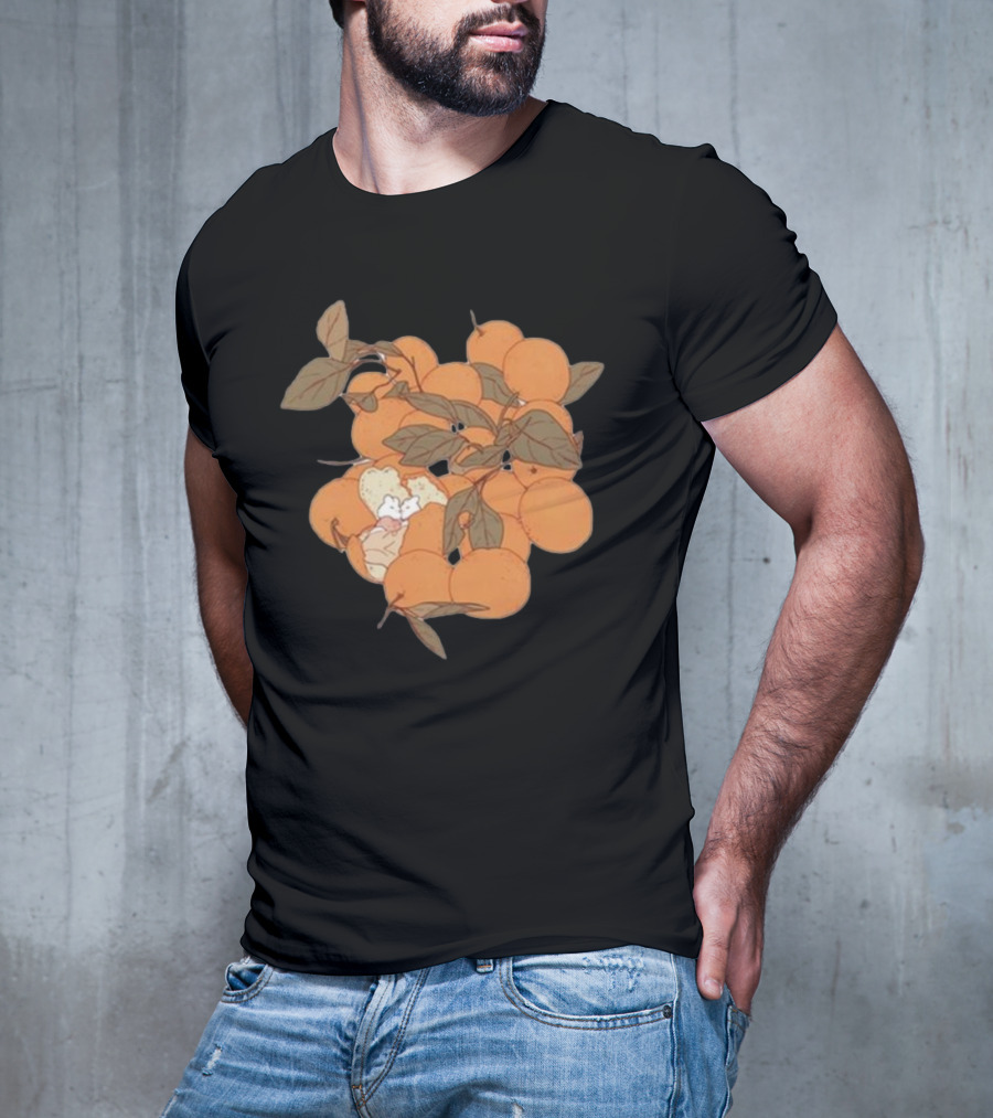 Sweet Citrus Delicate Orange Fruits With Leaves T-Shirt