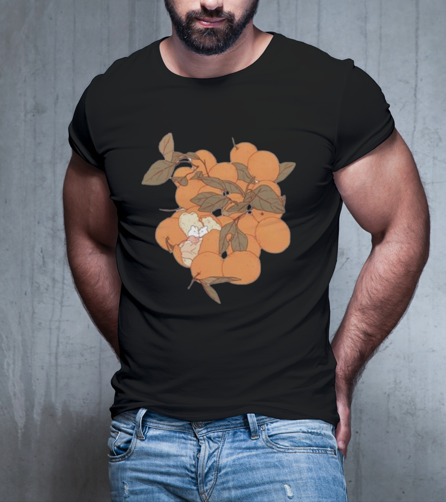Sweet Citrus Delicate Orange Fruits With Leaves T-Shirt