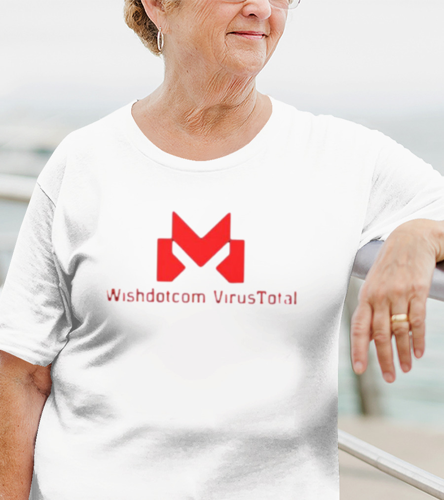 Wishdotcom VirusTotal Logo Icon Red Typography T-Shirt