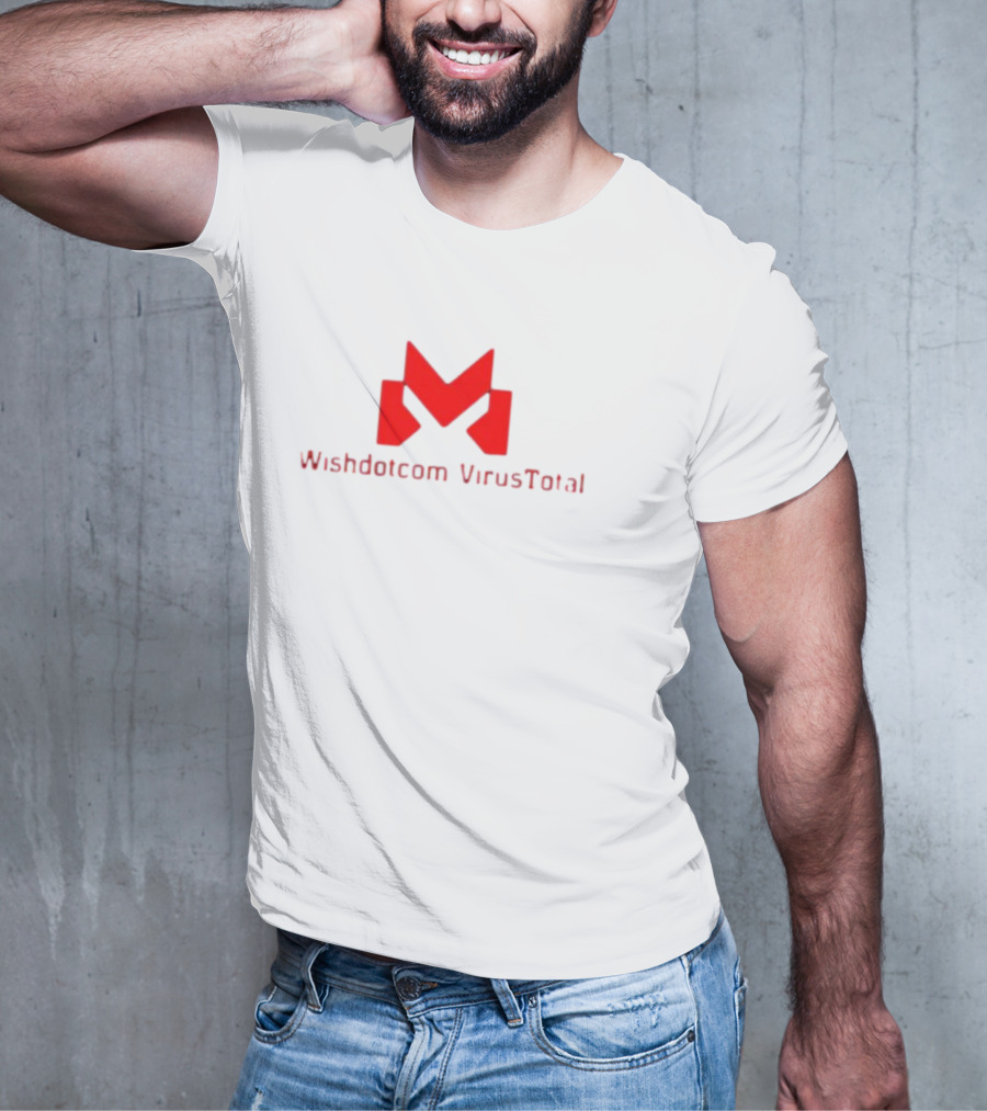 Wishdotcom VirusTotal Logo Icon Red Typography T-Shirt