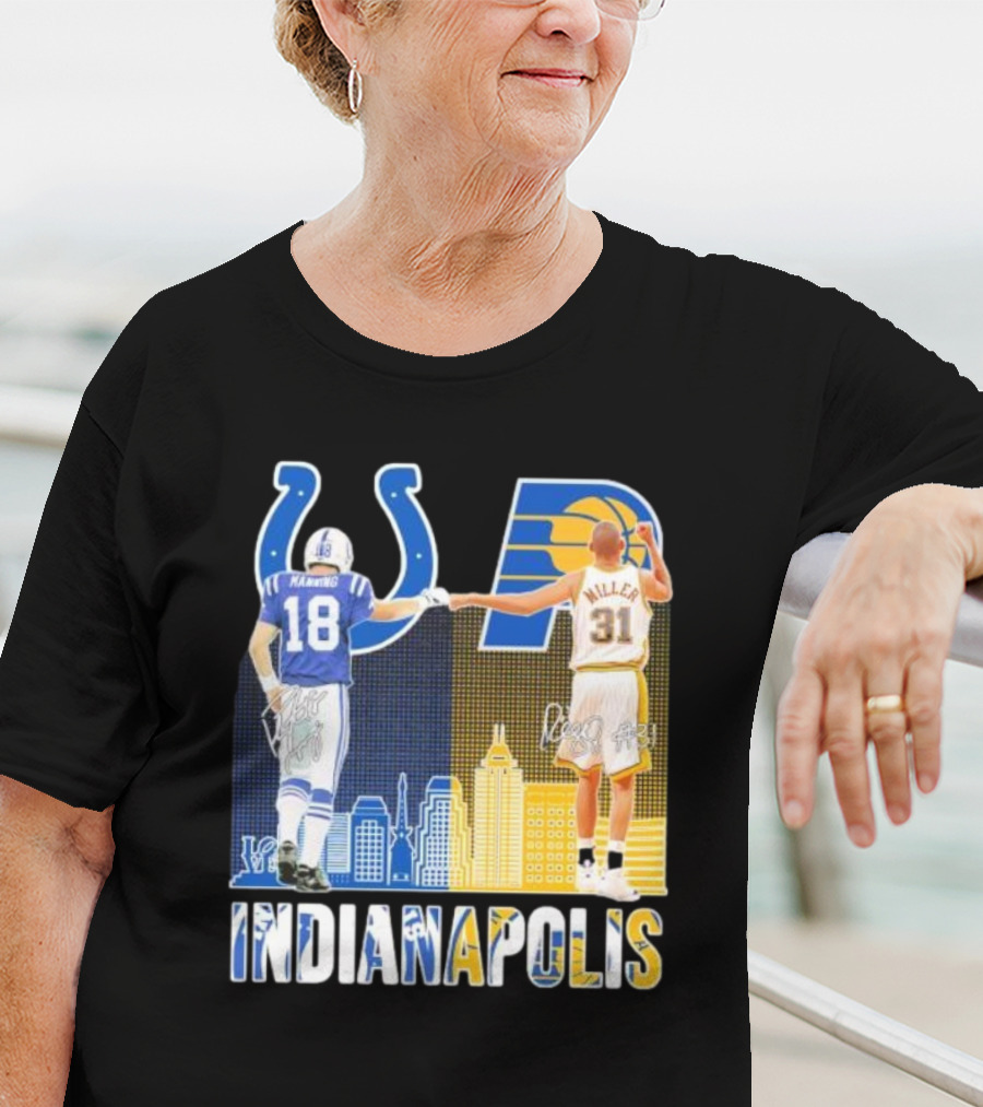 Manning Miller Indianapolis Colts Pacers Signatures Legends T-Shirt