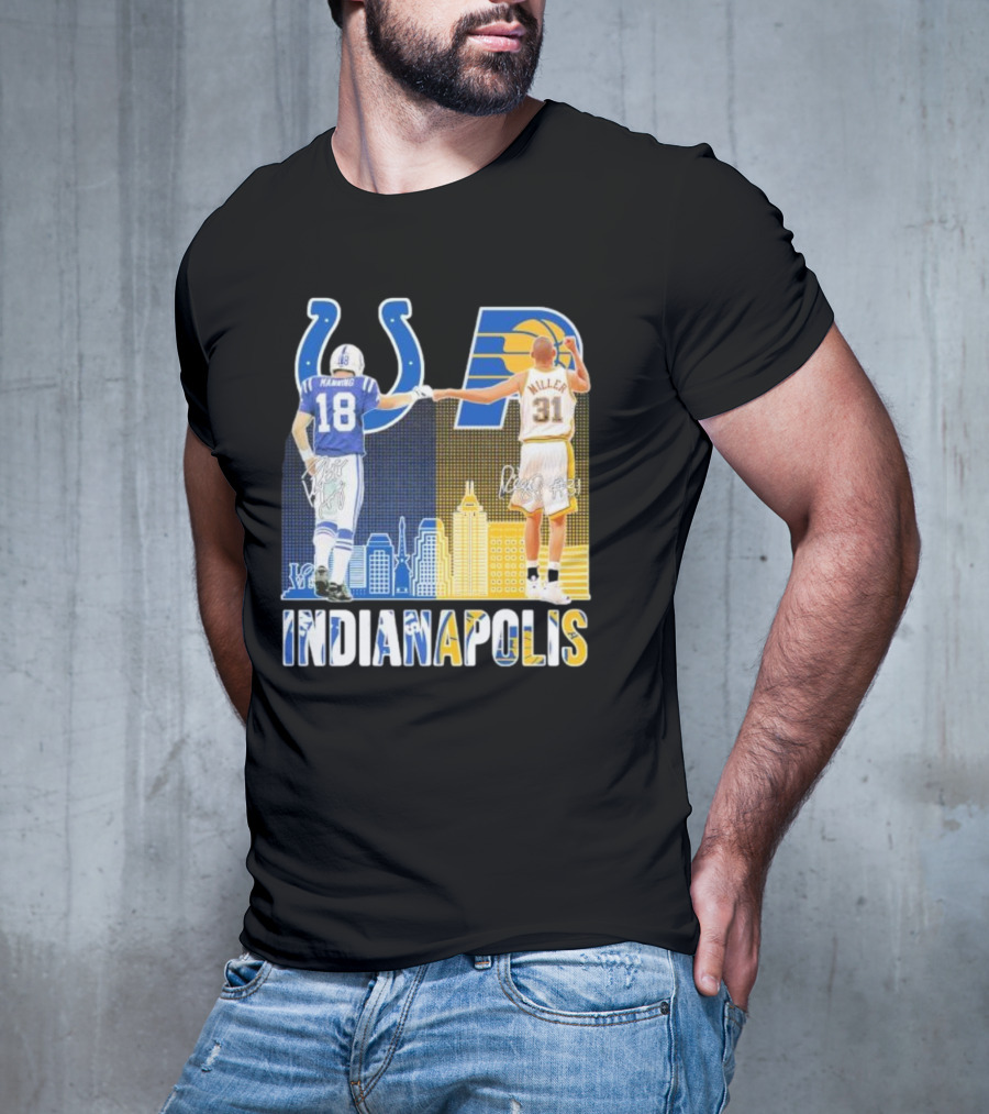 Manning Miller Indianapolis Colts Pacers Signatures Legends T-Shirt