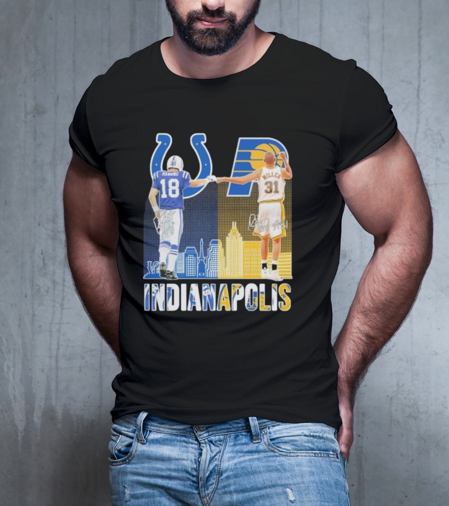 Manning Miller Indianapolis Colts Pacers Signatures Legends T-Shirt